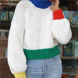 Yellow The Label Color Block Sweater